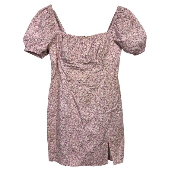Astr Dresses & Skirts - ASTR‎ the Label Mini Dress Medium Mauve Pink Floral Square Neck Puff Sleeve